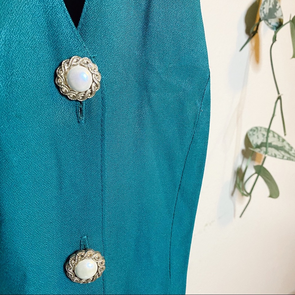 VINTAGE Knapp Studio Green Strappy Dress - Picture 6 of 10